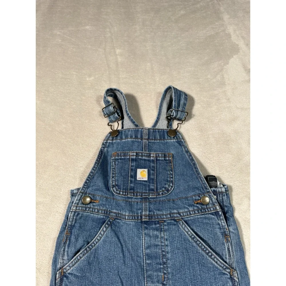 Carhartt Bib Denim Jean Overalls Kids Size 4T